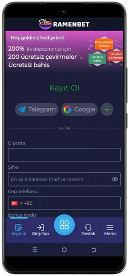 Hesaba Giriş Yap ve Kayıt Ol