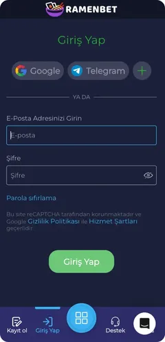 Ramenbet'e giriş yapın